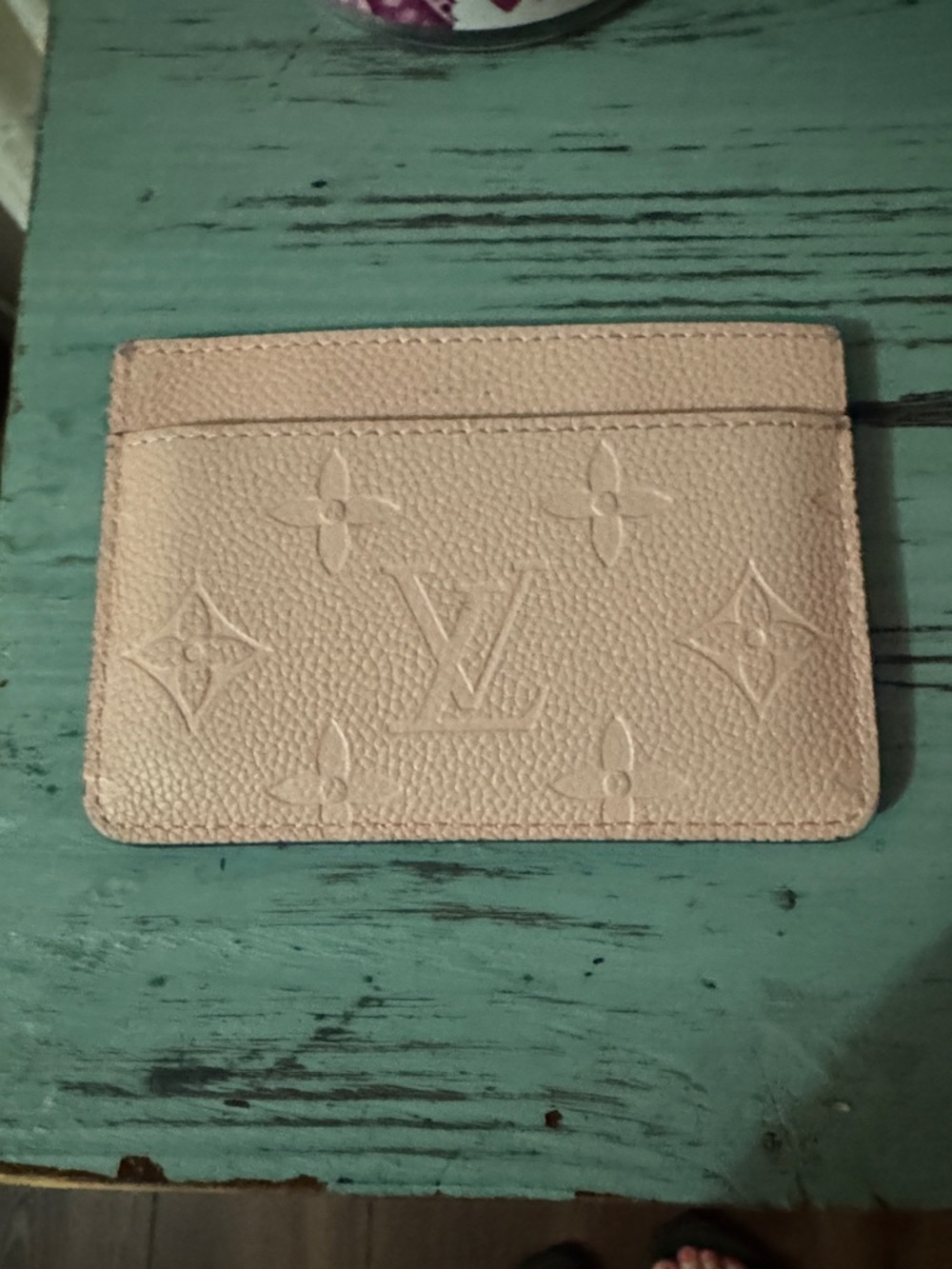 Louis Vuitton Blush Pink Embossed Monogram Card Holder